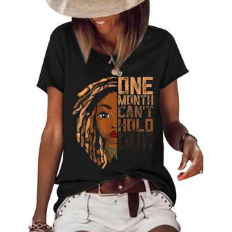 One Month Cant Hold Our History Apparel African Melanin Loc Women's Short Sleeve Loose T-shirt - Thegiftio UK