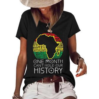 One Month Cant Hold Our History Pan African Black History Women's Short Sleeve Loose T-shirt - Thegiftio UK
