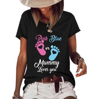 Pink Or Blue Mummy Loves You Gift Women's Short Sleeve Loose T-shirt - Monsterry CA