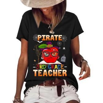 Pirate 3Rd Grade Teacher For Halloween Funny Pirate Day Women's Short Sleeve Loose T-shirt - Thegiftio UK
