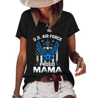 Proud Mama Us Air Force American Flag T Usaf Women's Short Sleeve Loose T-shirt - Monsterry DE