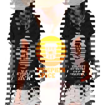 Pumpkin Af Pumpkin Spice Halloween Day Retro Halloween Women's Short Sleeve Loose T-shirt - Thegiftio