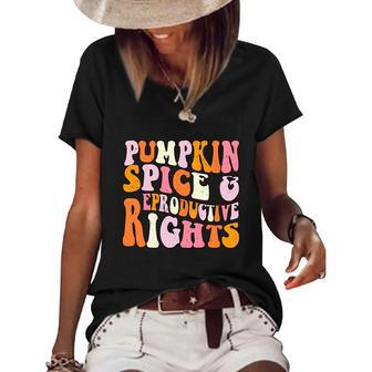 Pumpkin Spice And Reproductive Rights Funny Halloween Graphic Design Printed Casual Daily Basic Women's Short Sleeve Loose T-shirt - Thegiftio UK