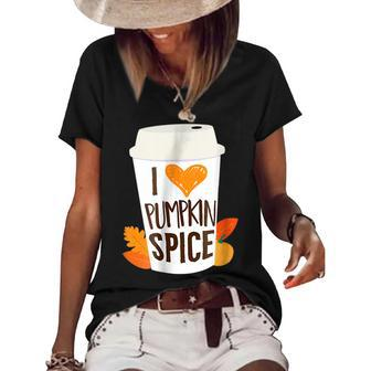 Pumpkin Spice Coffee Latte Fall Autumn Season And Halloween Women's Short Sleeve Loose T-shirt - Thegiftio UK