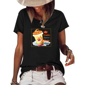 Pumpkin Spice Kinda Girl Fall Gift Women's Short Sleeve Loose T-shirt - Seseable