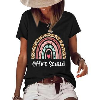 Rainbow Office Squad School Secretary Office Staff Clerk Women's Short Sleeve Loose T-shirt - Thegiftio UK