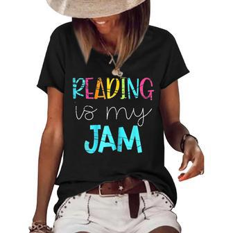 Reading Is My Jam Read Teacher Ela Teacher Women's Short Sleeve Loose T-shirt - Thegiftio UK