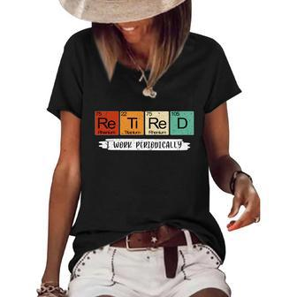Retirement Periodic Table Retired Teacher Periodic Table Elements Graphic Design Printed Casual Daily Basic Women's Short Sleeve Loose T-shirt - Thegiftio UK