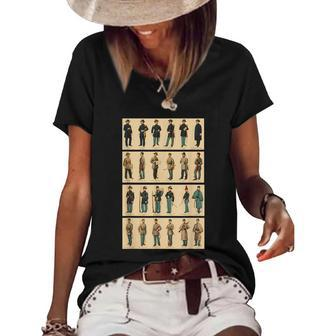 Retro Art Usa Military History Dress Guide Vintage Civil War Women's Short Sleeve Loose T-shirt - Monsterry