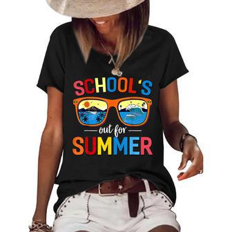 Retro Last Day Of School Schools Out For Summer Teacher Gift V2 Women's Short Sleeve Loose T-shirt - Thegiftio UK