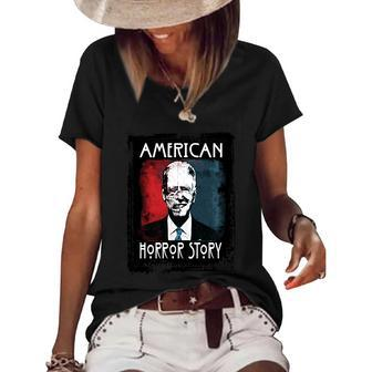 Scary Biden Horror American Zombie Story Halloween Vintage Graphic Design Printed Casual Daily Basic Women's Short Sleeve Loose T-shirt - Thegiftio UK