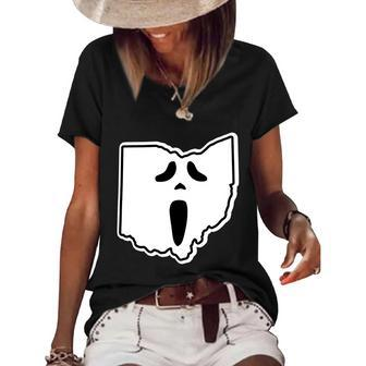 Scream Ohio Halloween Graphic Design Printed Casual Daily Basic Women's Short Sleeve Loose T-shirt - Thegiftio UK