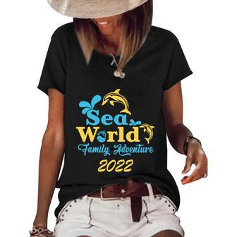 Sea World 2022 Trip Family Aventure Summer Matching Family Group Women's Short Sleeve Loose T-shirt - Thegiftio UK