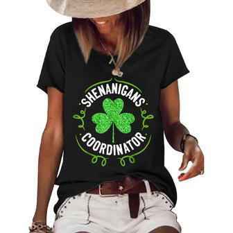 Shenanigans Coordinator Matching Teacher St Patricks Day Women's Short Sleeve Loose T-shirt - Thegiftio UK