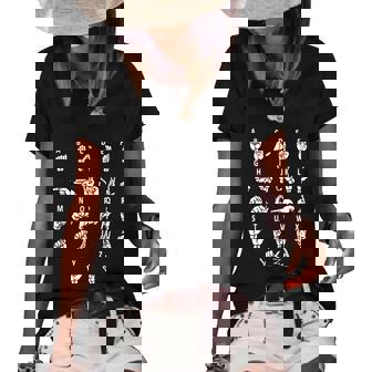 Sign Language Alphabet For Asl Interpreter Deaf Teacher Women's Short Sleeve Loose T-shirt - Thegiftio