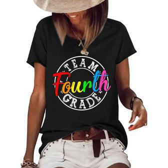 Team 4Th Grade Welcome Back To School Fourth Grade Women's Short Sleeve Loose T-shirt - Seseable