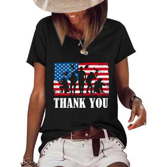 Thank You Army Memorial Day Partiotic Military Veteran Gift Women's Short Sleeve Loose T-shirt - Monsterry CA