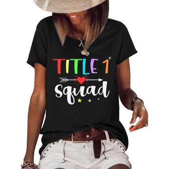 Title One 1 Teacher Squad Cute Back To School Women's Short Sleeve Loose T-shirt - Thegiftio UK