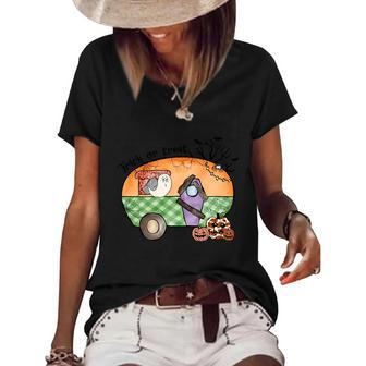 Trick Or Treat Sublimation Halloween Day Graphic Design Printed Casual Daily Basic Women's Short Sleeve Loose T-shirt - Thegiftio UK