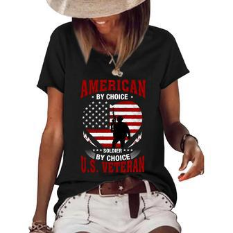 Us Veteran American Flag Graphic Design Printed Casual Daily Basic Women's Short Sleeve Loose T-shirt - Thegiftio UK
