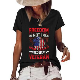 Us Veteran Freedom Is Not Free Graphic Design Printed Casual Daily Basic Women's Short Sleeve Loose T-shirt - Thegiftio UK