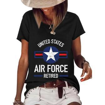 Usaf Retired Air Force Military Retirement Gift Hoodie Women's Short Sleeve Loose T-shirt - Monsterry DE