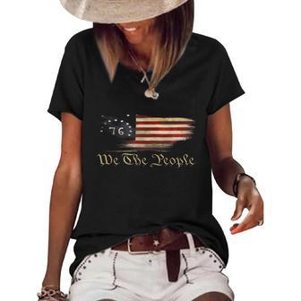 We The People American History 1776 Independence Day Vintage Women's Short Sleeve Loose T-shirt - Monsterry DE