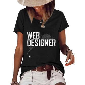 Web Designer Spider Web Graphic Design Printed Casual Daily Basic V2 Women's Short Sleeve Loose T-shirt - Thegiftio UK