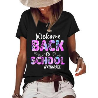 Welcome Back To School 4Th Grade Back To School Women's Short Sleeve Loose T-shirt - Seseable