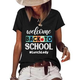 Welcome Back To School Lunch Lady Cann School Cafeteria Women's Short Sleeve Loose T-shirt - Thegiftio UK