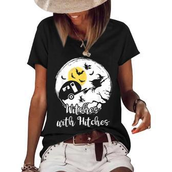 Witches With Hitches Witch Halloween Costume Camper Women's Short Sleeve Loose T-shirt - Seseable