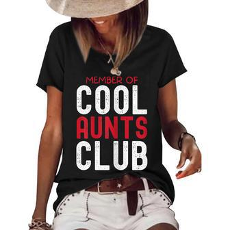 Womens Aunt Quotes Member Of Cool Aunts Club Cute Auntie Women's Short Sleeve Loose T-shirt - Thegiftio UK