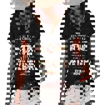 Womens Floral The Best Kind Of Mom Raises A Welder Cute Mothers Day Women's Short Sleeve Loose T-shirt - Thegiftio