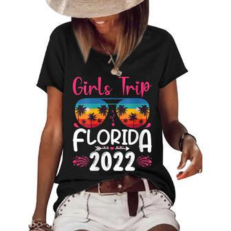 Womens Girls Trip Florida 2022 Weekend Summer Vacation Birthday Women's Short Sleeve Loose T-shirt - Seseable