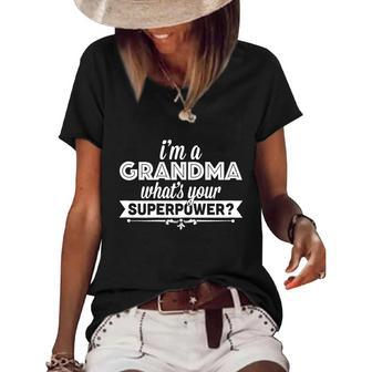 Womens Im A Grandma Whats Your Superpower Tshirt Graphic Design Printed Casual Daily Basic Women's Short Sleeve Loose T-shirt - Thegiftio UK