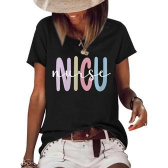 Womens Nicu Nurse Appreciation Neonatal Intensive Care Unit Women's Short Sleeve Loose T-shirt - Seseable