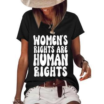 Womens Rights Are Human Rights Womens Pro Choice Women's Short Sleeve Loose T-shirt - Seseable