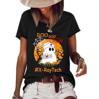 X-Ray Tech Boo Boo Crew Nurse Ghost Halloween October Women's Short Sleeve Loose T-shirt - Seseable