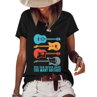 You Can Never Have Too Many Guitars Funny Gift Women's Short Sleeve Loose T-shirt - Thegiftio UK