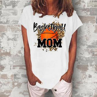 Basketball Mom Mom Game Day Outfit Mothers Day Gift Women's Loosen Crew Neck Short Sleeve T-Shirt - Thegiftio UK