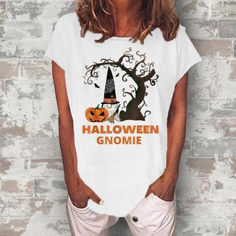 Spooky Halloween Gnome Witch Pumpkin Women's Loosen Crew Neck Short Sleeve T-Shirt - Thegiftio UK