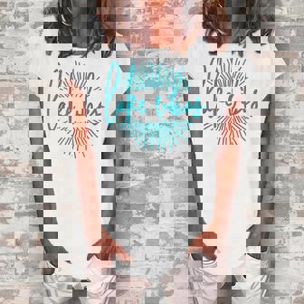 Womens Lake Vibes Summer Vibes Vacation Funny Women's Loosen Crew Neck Short Sleeve T-Shirt - Thegiftio