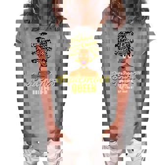 Black African American Melanin Afro Queen September Birthday Women's Loosen T-shirt | Seseable CA