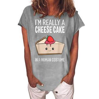 Im A Cheesecake In A Human Costume Halloween Cute Women's Loosen T-shirt - Seseable