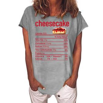 Cheesecake Nutrition Facts Thanksgiving Christmas V3 Women's Loosen T-shirt - Seseable