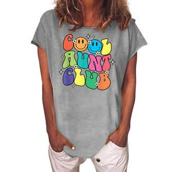 Cool Aunt Club Funny Smile Colorful Cool Aunt Club Aunties V2 Women's Loosen Crew Neck Short Sleeve T-Shirt - Thegiftio UK