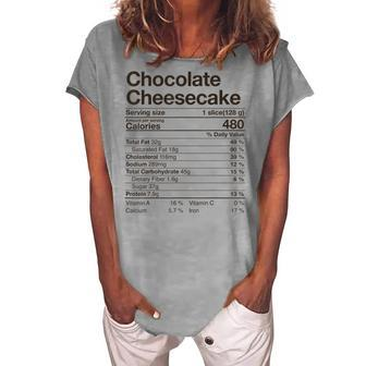Fun Chocolate Cheesecake Nutrition Facts Thanksgiving V2 Women's Loosen T-shirt - Seseable