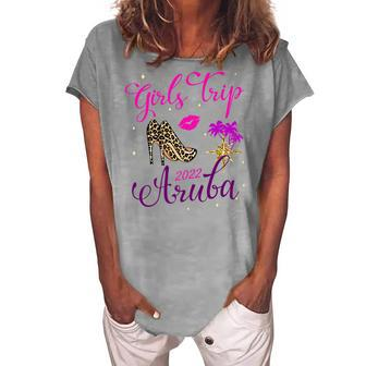 Girls Trip Aruba 2022 Sunglasses Summer Matching Group V3 Women's Loosen T-shirt - Seseable