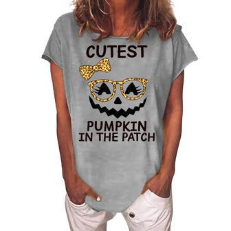 Halloween Cutest Pumpkin In The Patch Girl Halloween Pumpkin Women's Loosen T-shirt - Seseable