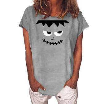 Halloween Frankenstein Monster Face For Kids Women's Loosen T-shirt - Seseable